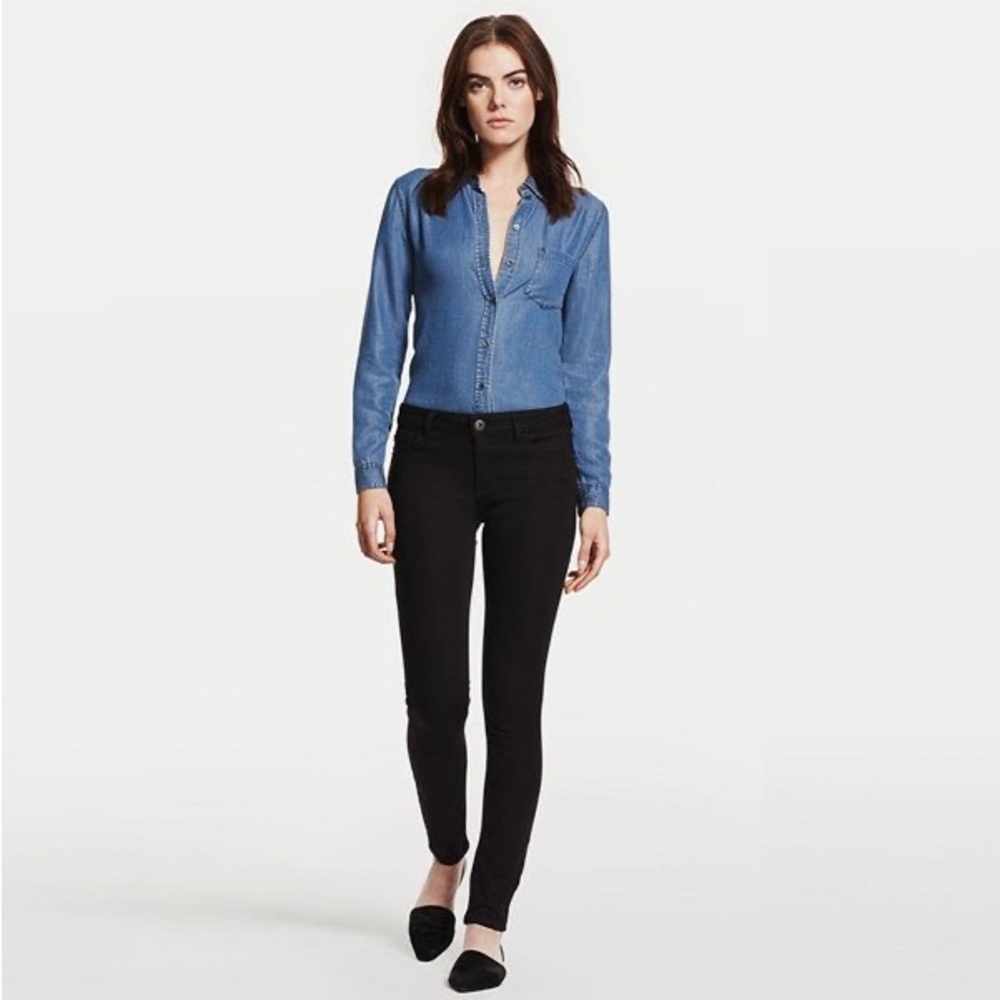 DL1961 Florence Mid-Rise Skinny Instasculpt Jean Riker Wash 29 Black Slimming